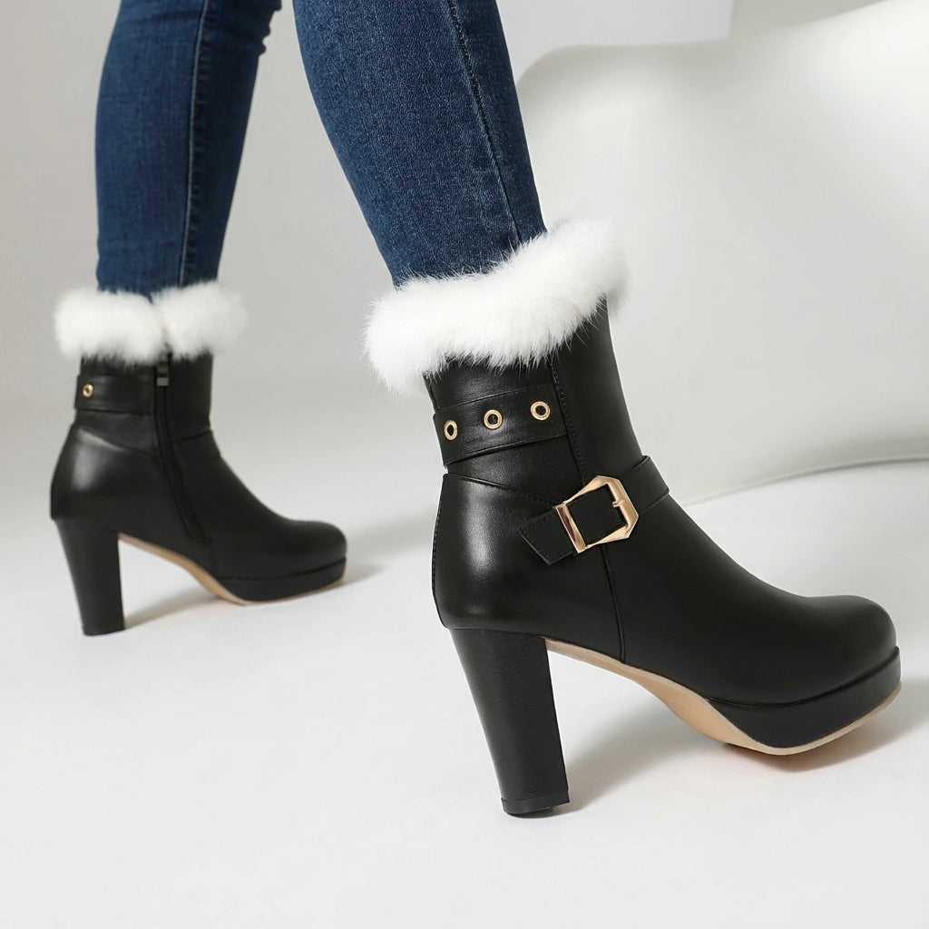 Elisa Fur Ankle Boots