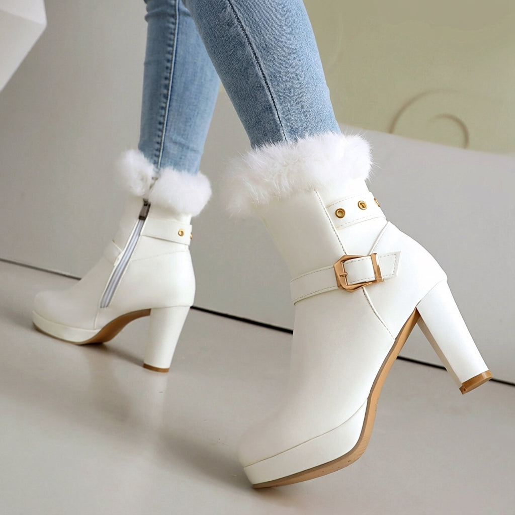 Elisa Fur Ankle Boots