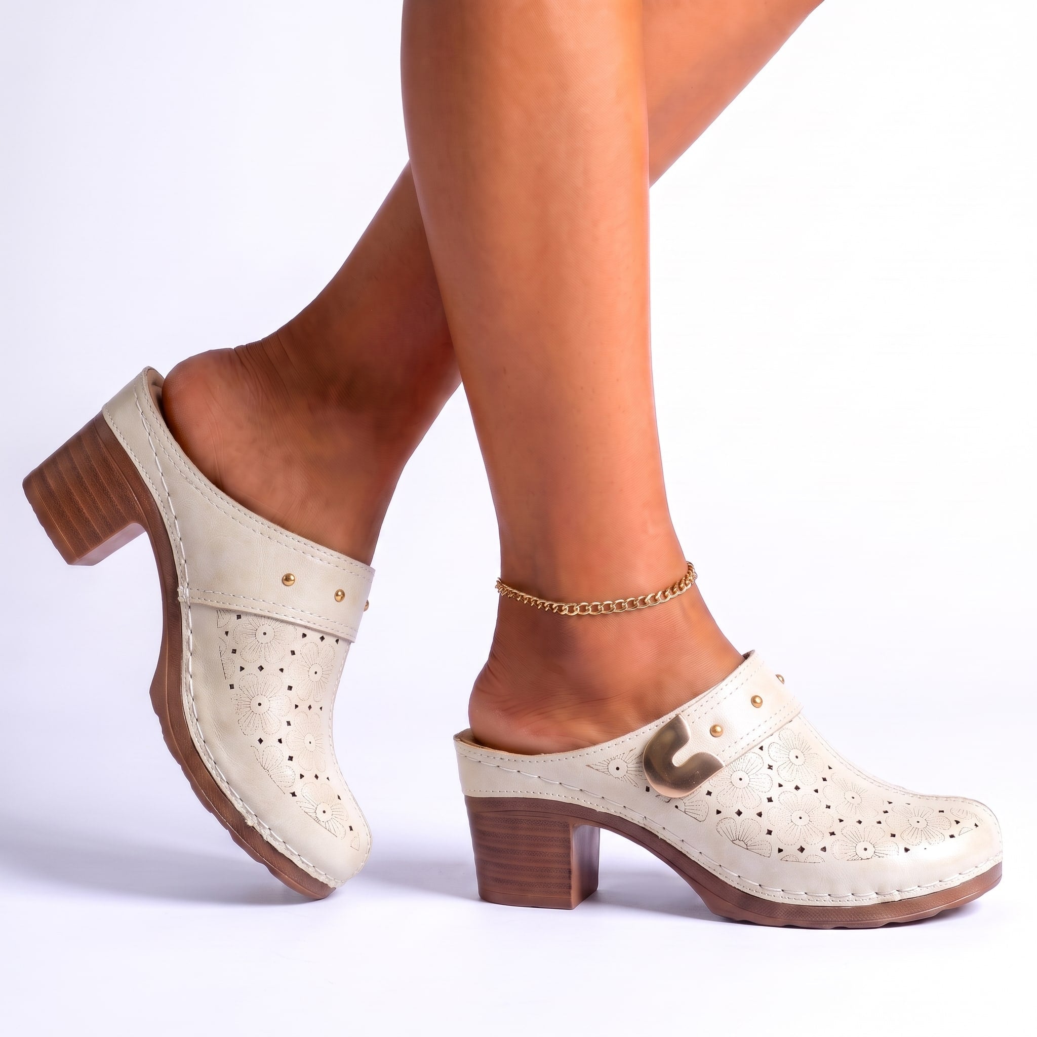 Daisy Leather Mules